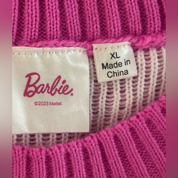 Official Pink Barbie 💅💖 Fall Winter Christmas Holiday Mattel Sweater S M XL NEW - Picture 9 of 12